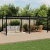 Gazebo de jardim com teto retrátil 3x6 m alumínio antracite 3