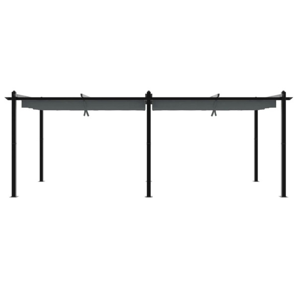 Gazebo de jardim com teto retrátil 3x6 m alumínio antracite M 4