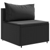 11 pcs conjunto lounge de jardim c/ almofadões vime PE preto 4