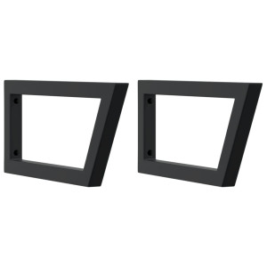 Suportes de prateleira p/ lavatório 2pcs aço trapezoidais preto H