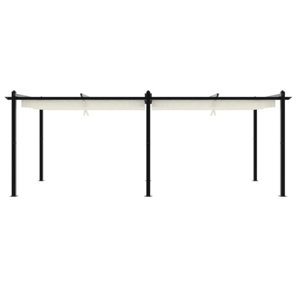 Gazebo de jardim com teto retrátil 3x6 m alumínio creme M 4