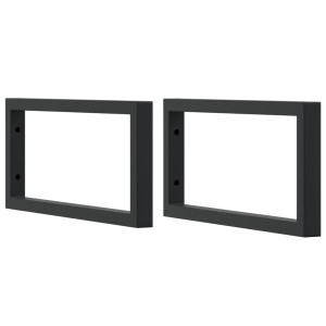 Suportes de prateleira p/ lavatório 2 pcs aço retangular preto H