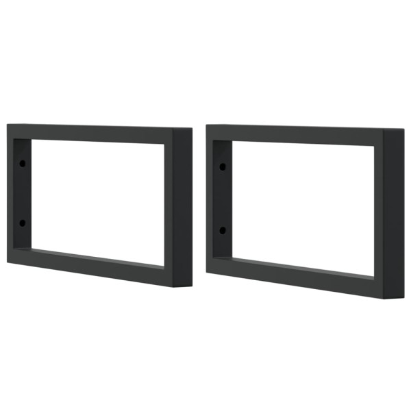 Suportes de prateleira p/ lavatório 2 pcs aço retangular preto M 2