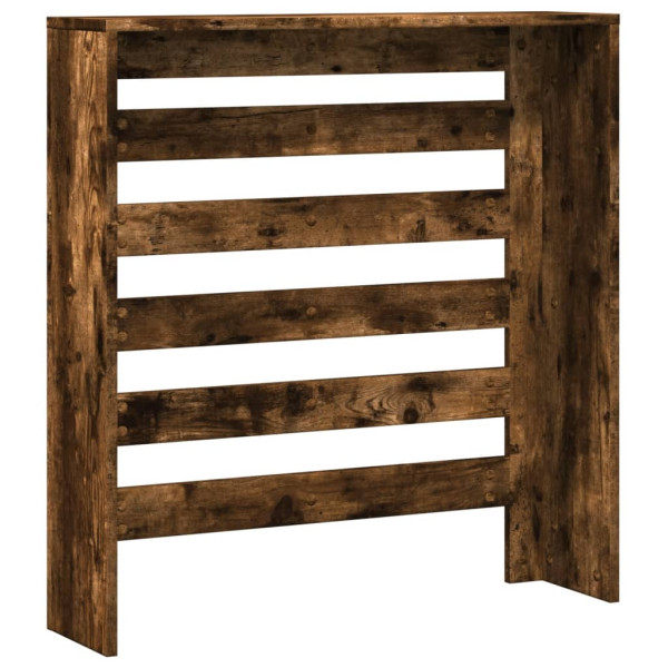 Cubierta de radiador madera ingeniería roble ahumado 78x20x82cm M 5