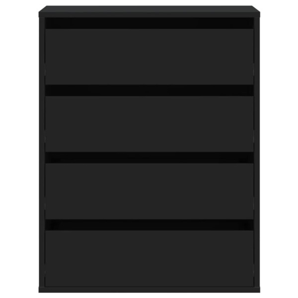 Cajonera de esquina madera de ingeniería negra 60x41x76 cm M 4