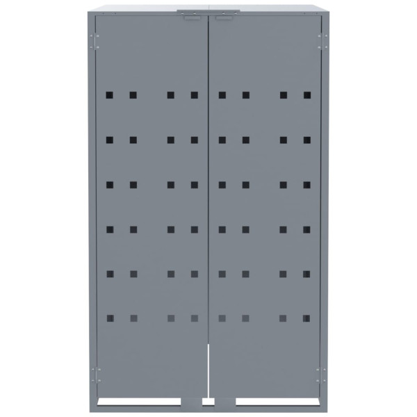 Cobertizo de 6 contenedores de basura acero gris 414x79x117 cm M 5