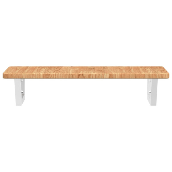 Estante de lavabo de pared de acero y madera maciza de roble M 4