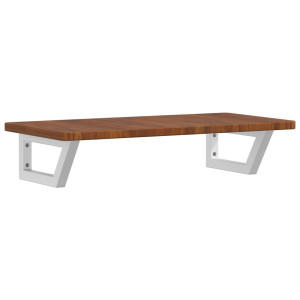 Estante de lavabo de pared de acero y madera maciza de roble H
