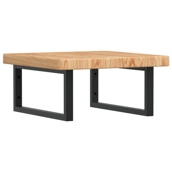 Estante de lavabo de pared de acero y madera maciza de roble M 2