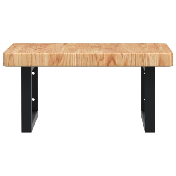 Estante de lavabo de pared de acero y madera maciza de roble M 4