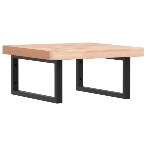 Estante de lavabo de pared de acero y madera maciza de haya M 2