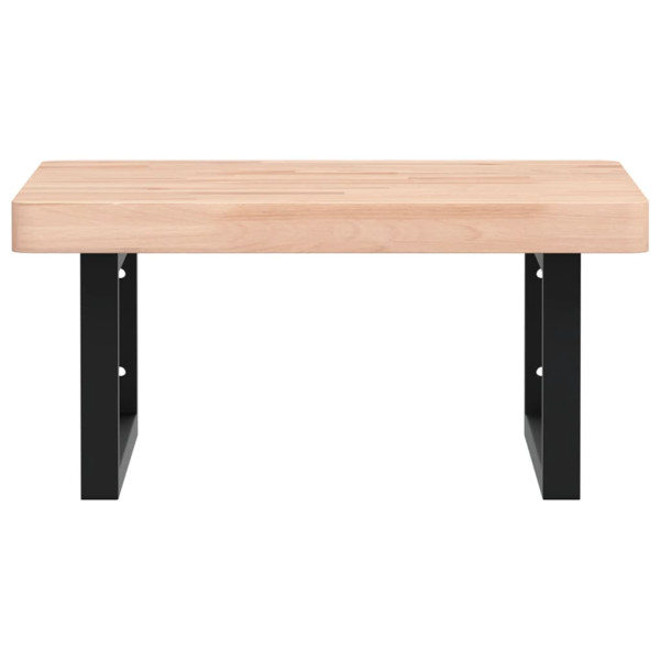 Estante de lavabo de pared de acero y madera maciza de haya M 4