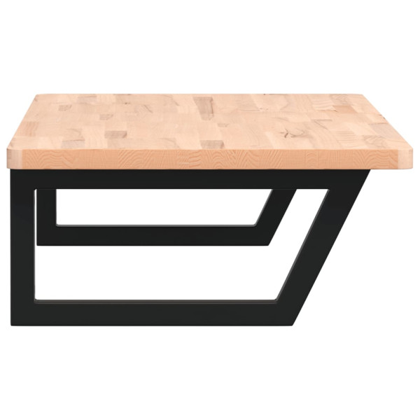 Estante de lavabo de pared de acero y madera maciza de haya M 5