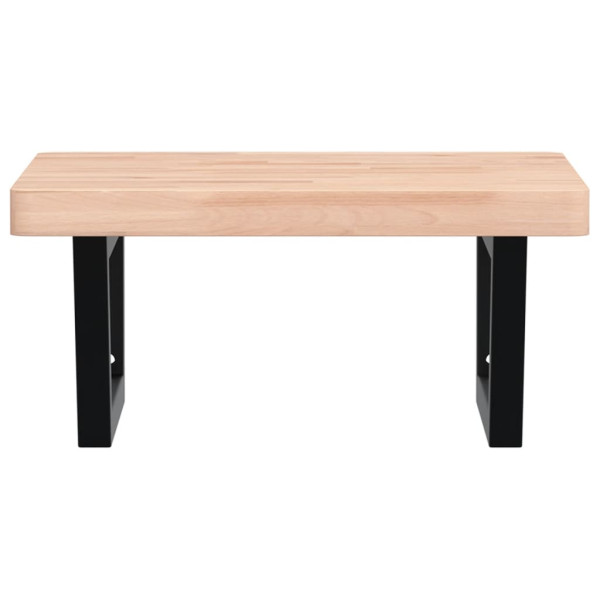 Estante de lavabo de pared de acero y madera maciza de haya M 4