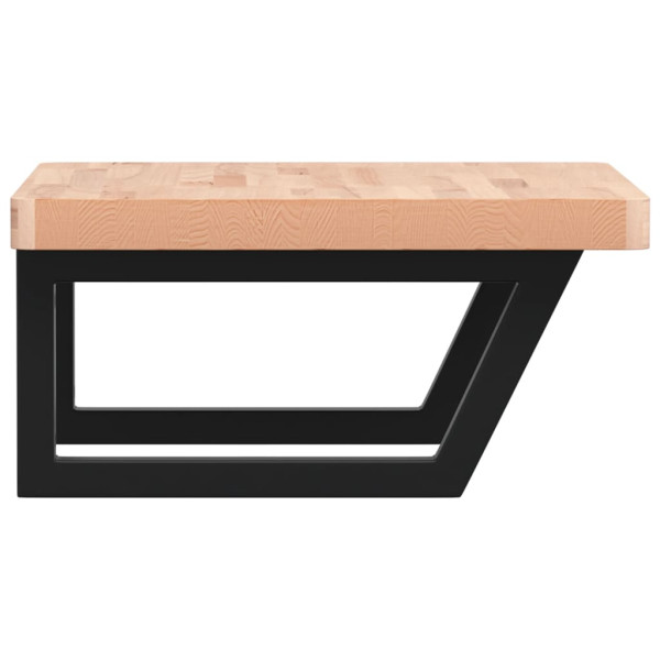 Estante de lavabo de pared de acero y madera maciza de haya M 5