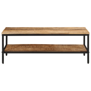 Mesa de centro de madera maciza de mango rugosa 100x50x35 cm H
