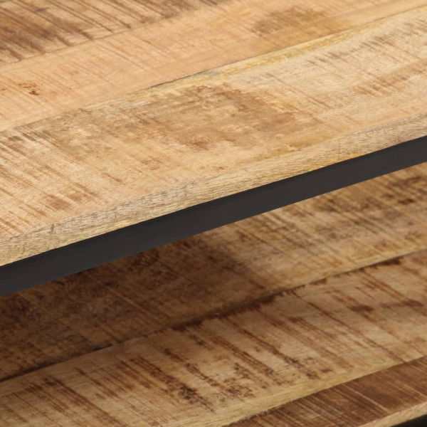 Mesa de centro de madera maciza de mango rugosa 100x50x35 cm M 5