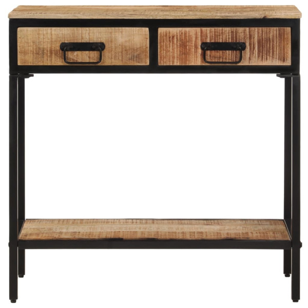 Mesa consola madera maciza de mango rugosa 70x35x70 cm M 2