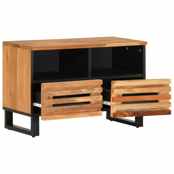 Mueble de TV madera maciza de acacia 70x34x46 cm M 5