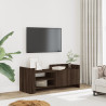Mueble TV madera contrachapada color marrón roble 100x35x40 cm 1