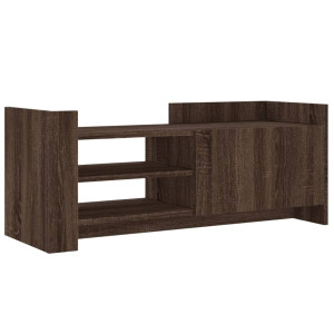 Mueble TV madera contrachapada color marrón roble 100x35x40 cm H