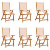 Sillas de jardín plegables 6 uds madera maciza acacia textileno 2