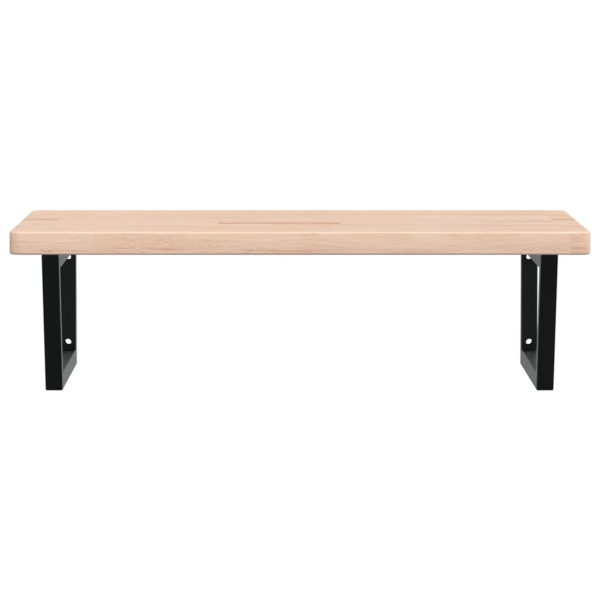 Estante de lavabo de pared de acero y madera maciza de roble M 4