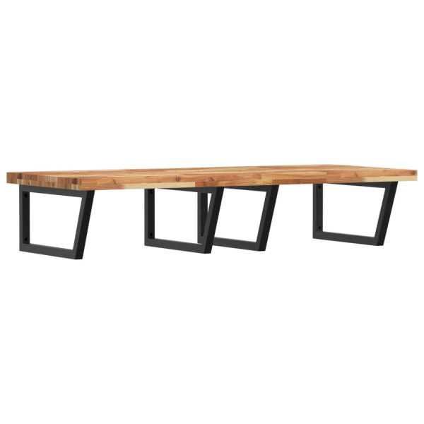 Estante de lavabo de pared acero y madera maciza de acacia M 2