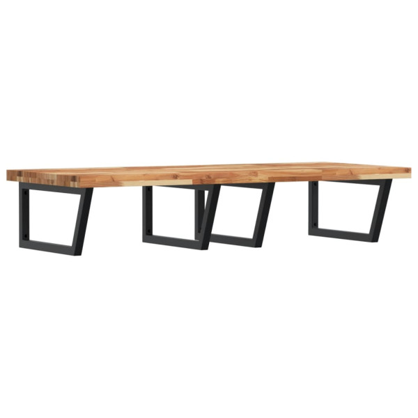 Estante de lavabo de pared acero y madera maciza de acacia M 2