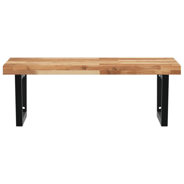 Estante de lavabo de pared acero y madera maciza de acacia M 4