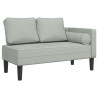 Chaise lounge com almofadões veludo cinzento-claro 2