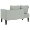 Chaise lounge com almofadões veludo cinzento-claro 5