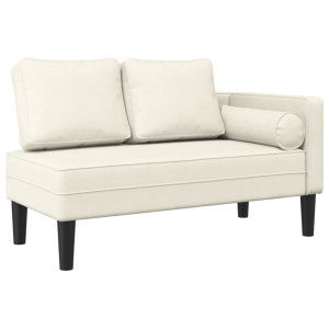 Chaise lounge com almofadões veludo creme H