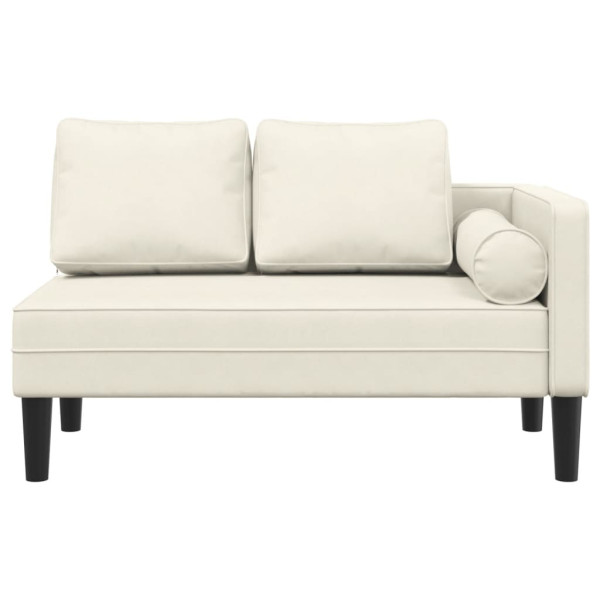 Chaise lounge com almofadões veludo creme M 3