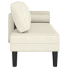 Chaise lounge com almofadões veludo creme 4