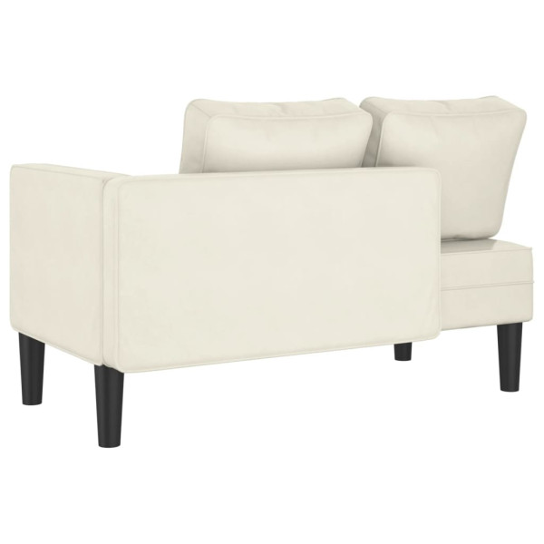 Chaise lounge com almofadões veludo creme M 5