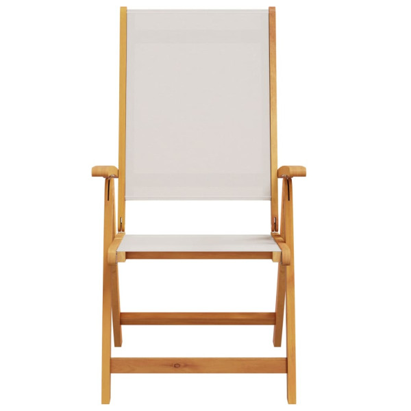 Cadeiras de jardim dobráveis 2 pcs acácia maciça e textilene M 4