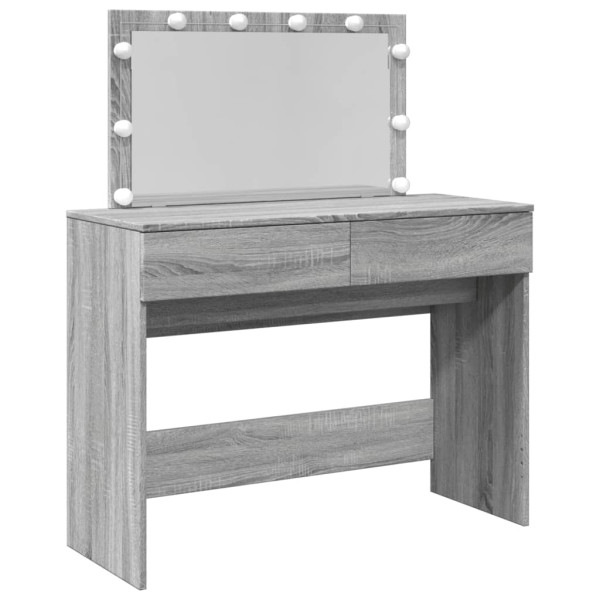 Toucador com LEDs 100x40x120 cm sonoma cinza M 2