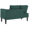Chaise longue com almofadões veludo verde-escuro 5