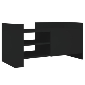 Mueble de TV madera de ingeniería negro 80x35x40 cm H