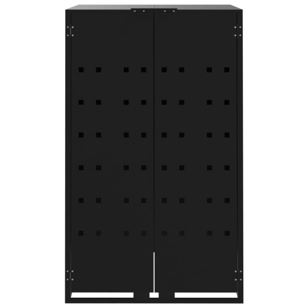 Cobertizo de 5 contenedores de basura acero negro 345x79x117 cm M 5