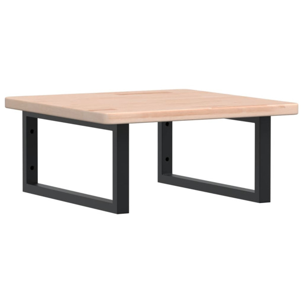 Estante de lavabo de pared de acero y madera maciza de roble M 2