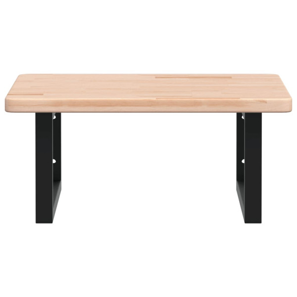 Estante de lavabo de pared de acero y madera maciza de roble M 4