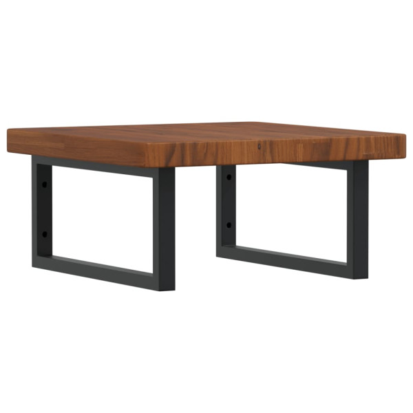 Estante de lavabo de pared de acero y madera maciza de roble M 2