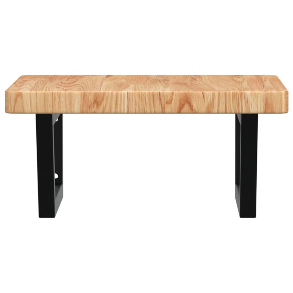 Estante de lavabo de pared de acero y madera maciza de roble M 4