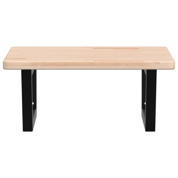 Estante de lavabo de pared de acero y madera maciza de roble M 4