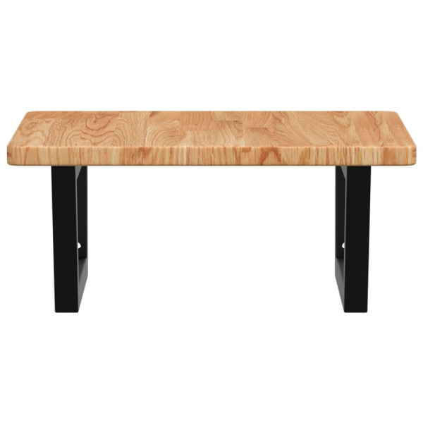 Estante de lavabo de pared de acero y madera maciza de roble M 4