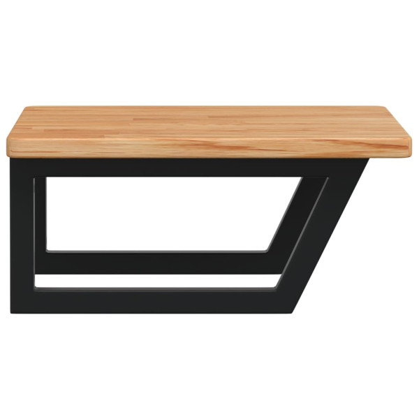 Estante de lavabo de pared de acero y madera maciza de roble M 5