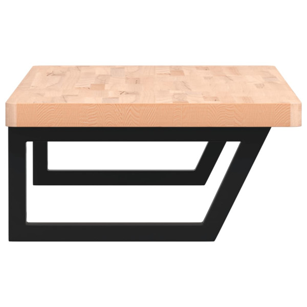 Prateleira de parede p/ lavatório aço/madeira de faia maciça M 5