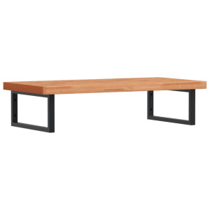 Estante de lavabo de pared de acero y madera maciza de haya H